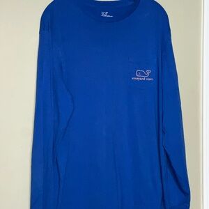 Vineyard Vines Vintage Whale Blue Long Sleeve Pocket T-Shirt - Men's Large